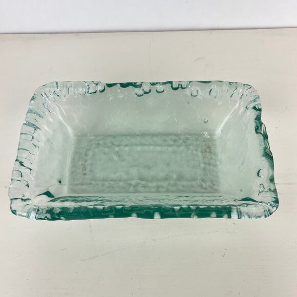 Recycled Green Art Glass Textured Bowl - Picture 1 of 6